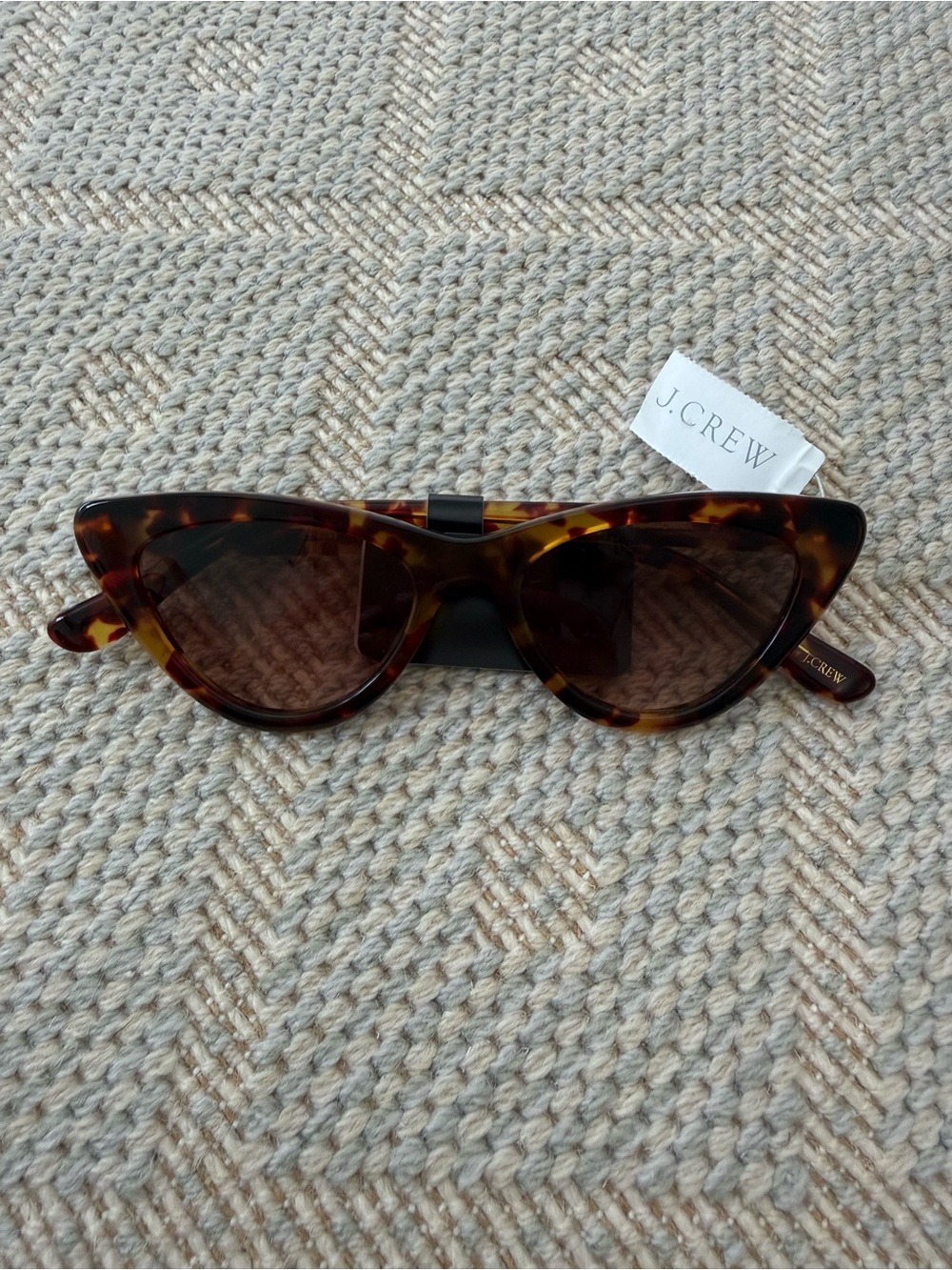 J. Crew Tortoiseshell Cat Eye Sunglasses - Dark Brown Lenses